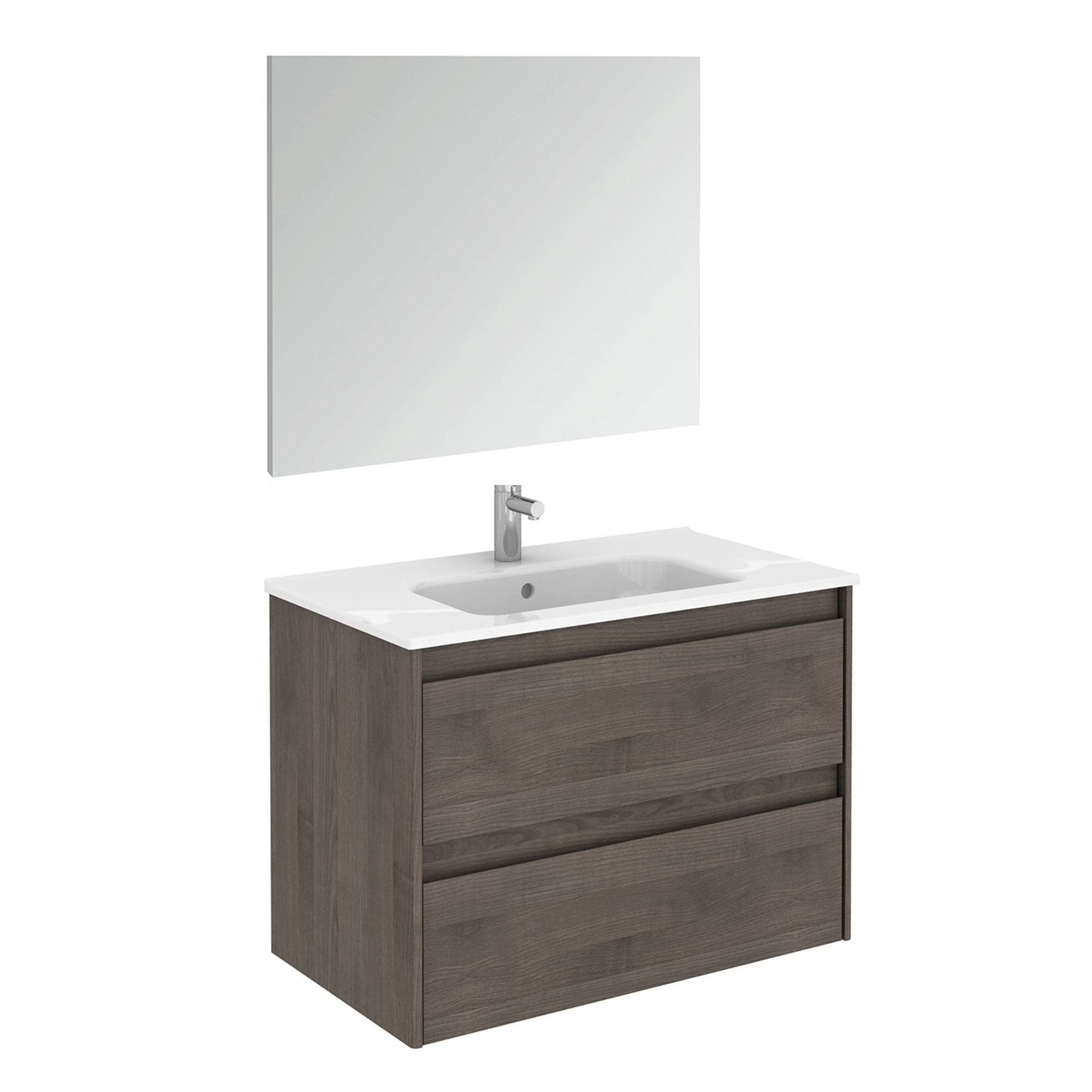 Ambra 80F Pack 1 Samara Ash Complete Vanity Unit with Mirror