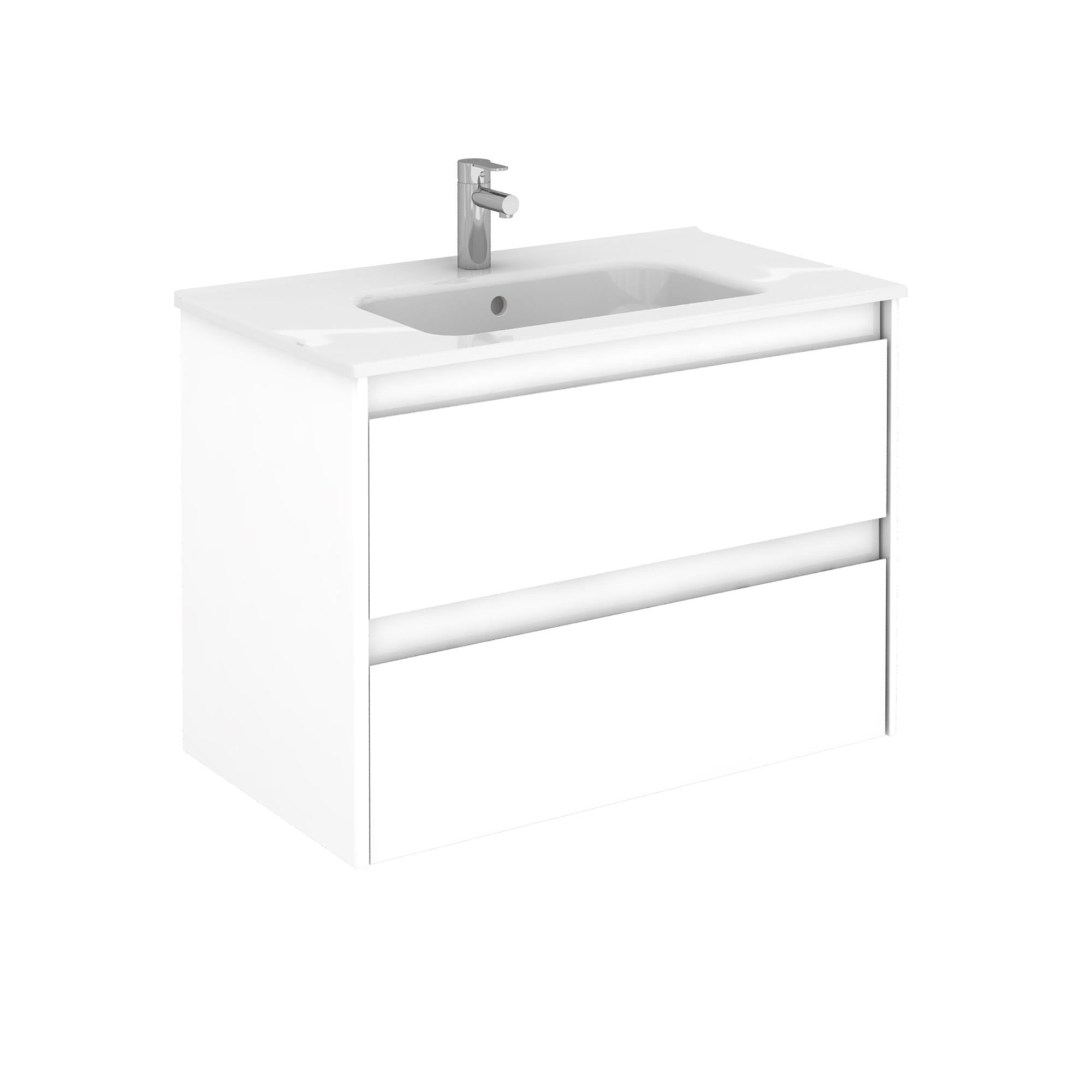 Ambra 80F Complete Vanity Unit in Gloss White