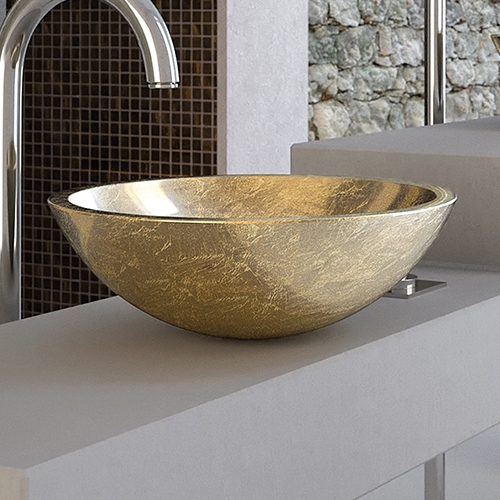 Circus 50 FO vessel sink in gold leaf