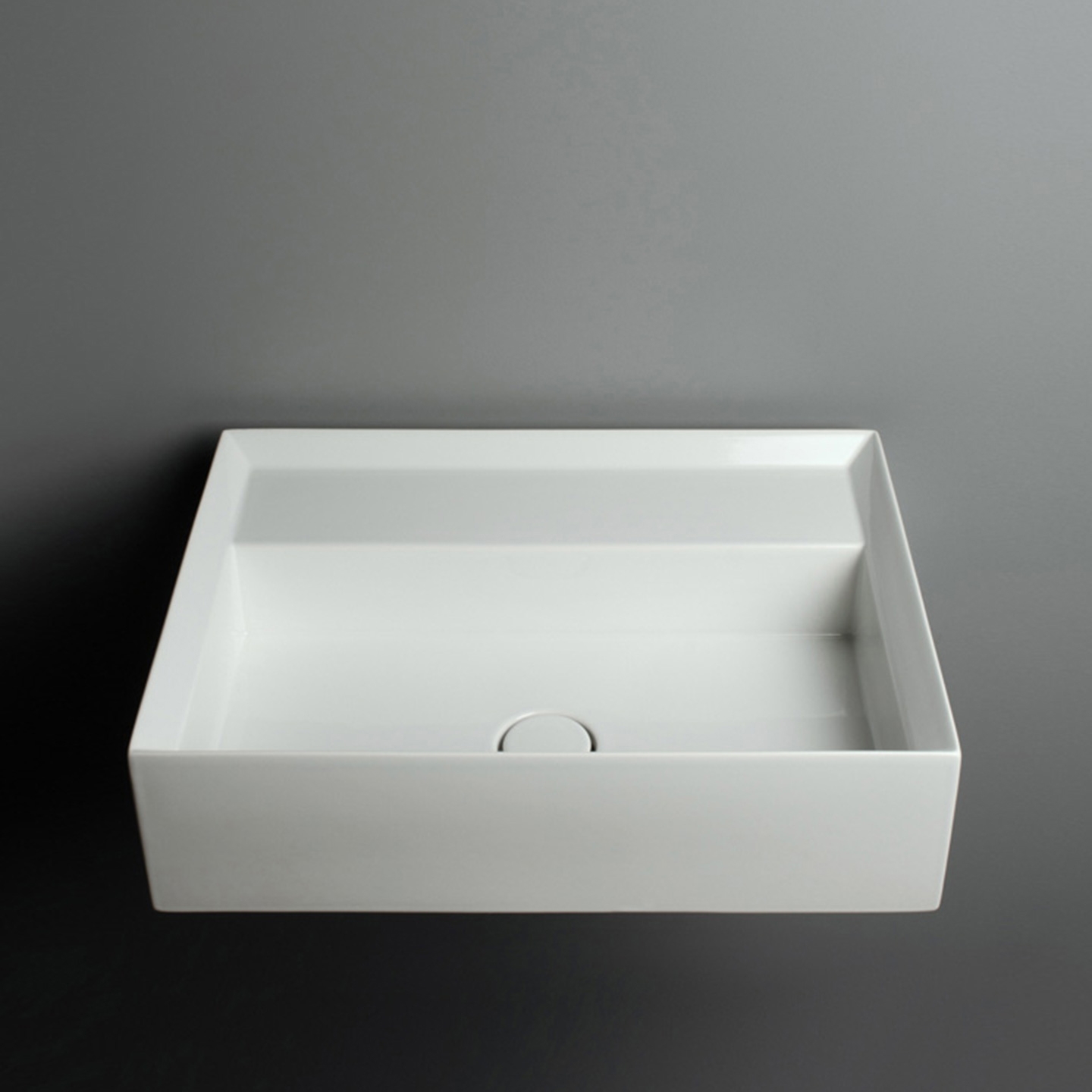 Cut 60.45 (CTL04) Glossy White Bathroom Sink Without Faucet Hole