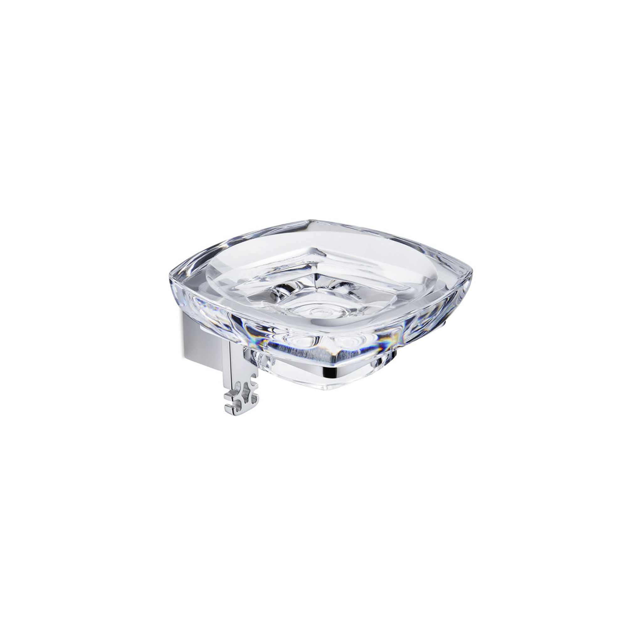 Damasc DM 3201 Polished Chrome Single Holder with Clear Acrylic Soap Dish