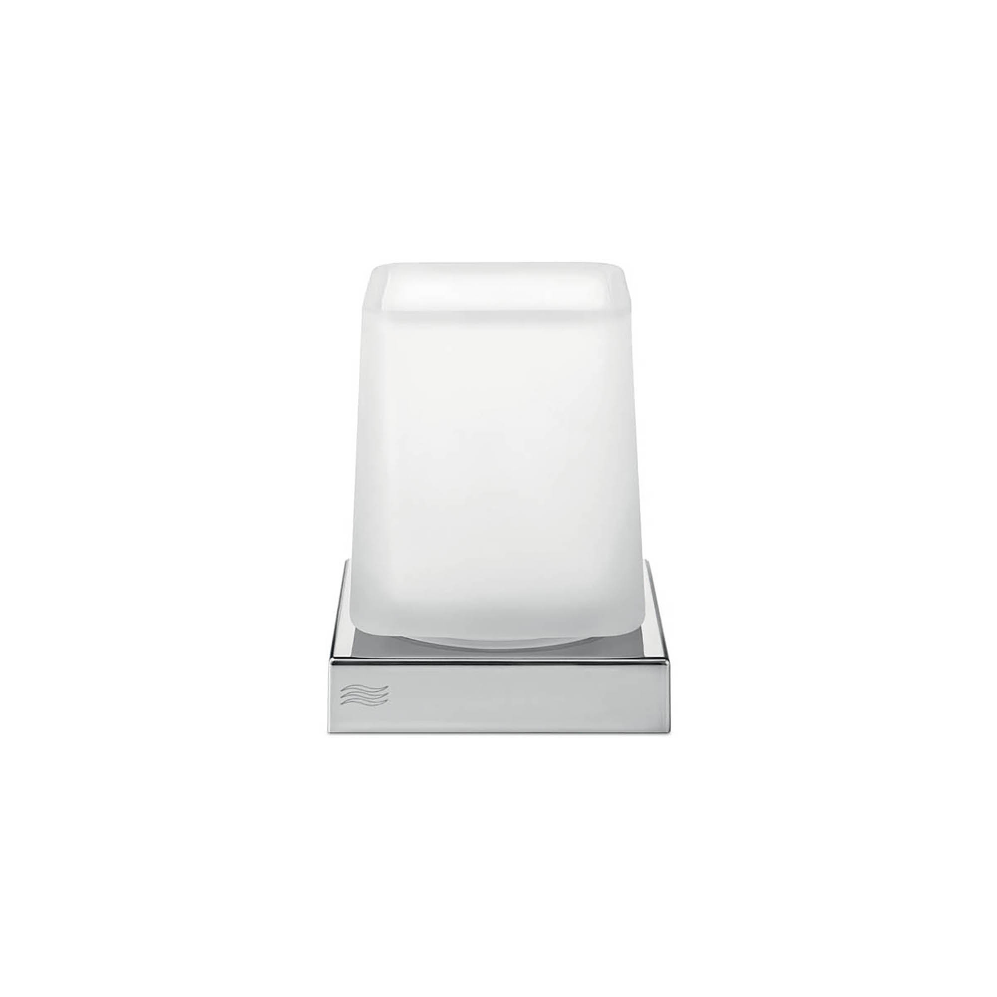 Divo A2010Z Polished Chrome Tabletop Tumbler Holder with Frosted Glass Tumbler