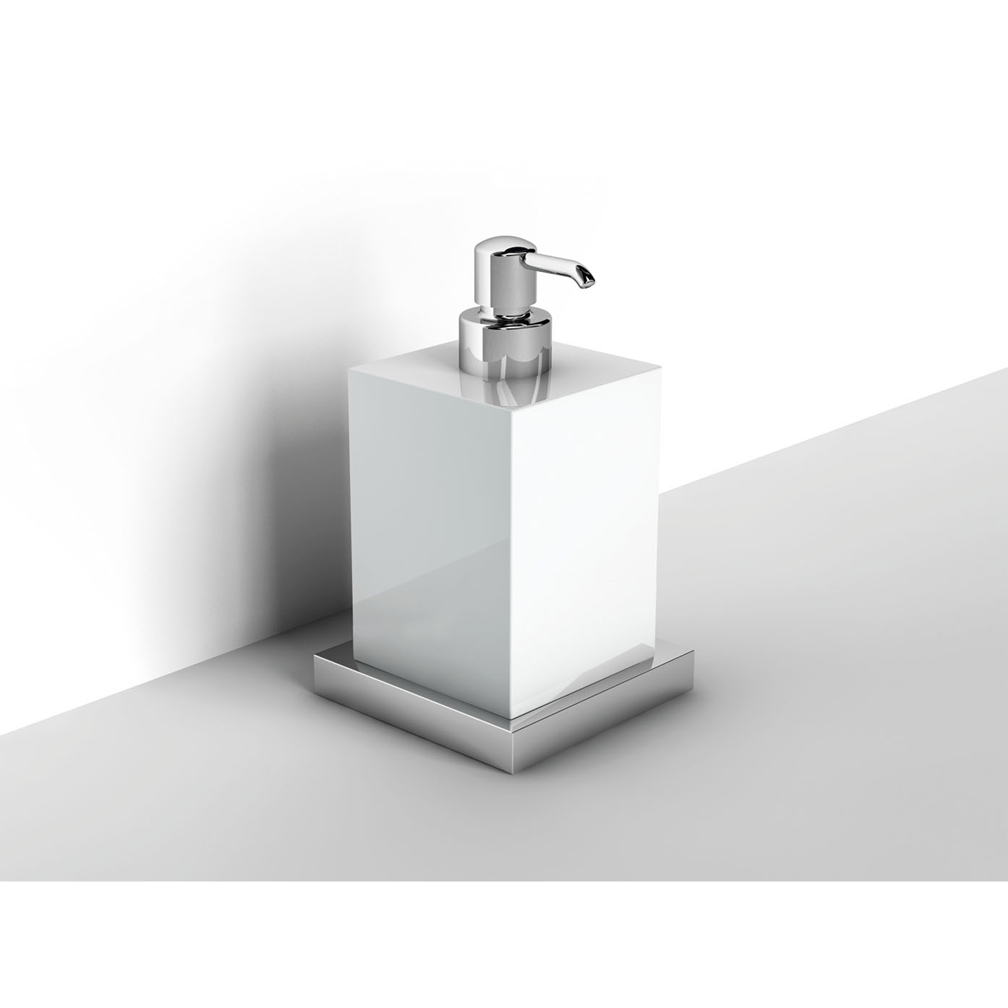 Luna LU 3221D Polished Chrome Tabletop Holder with Soap Dispenser