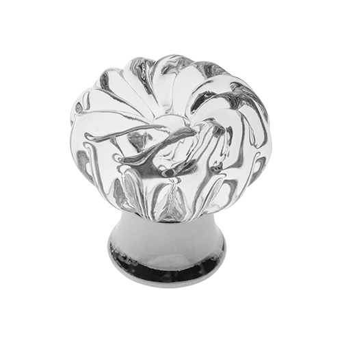 P341 Vanity Unit Knob in Clear Glass