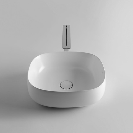 Seed 45.40 Vessel Bathroom sink in Glossy White