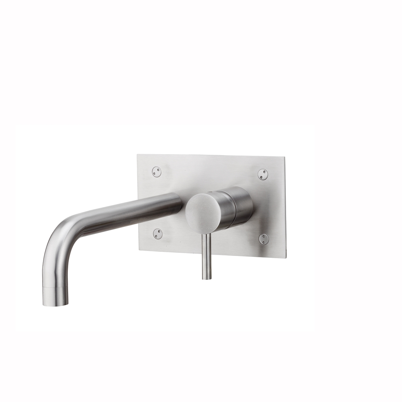 Steel 101 wall washbasin mixer in stainless steel + 2 ADAPTORS