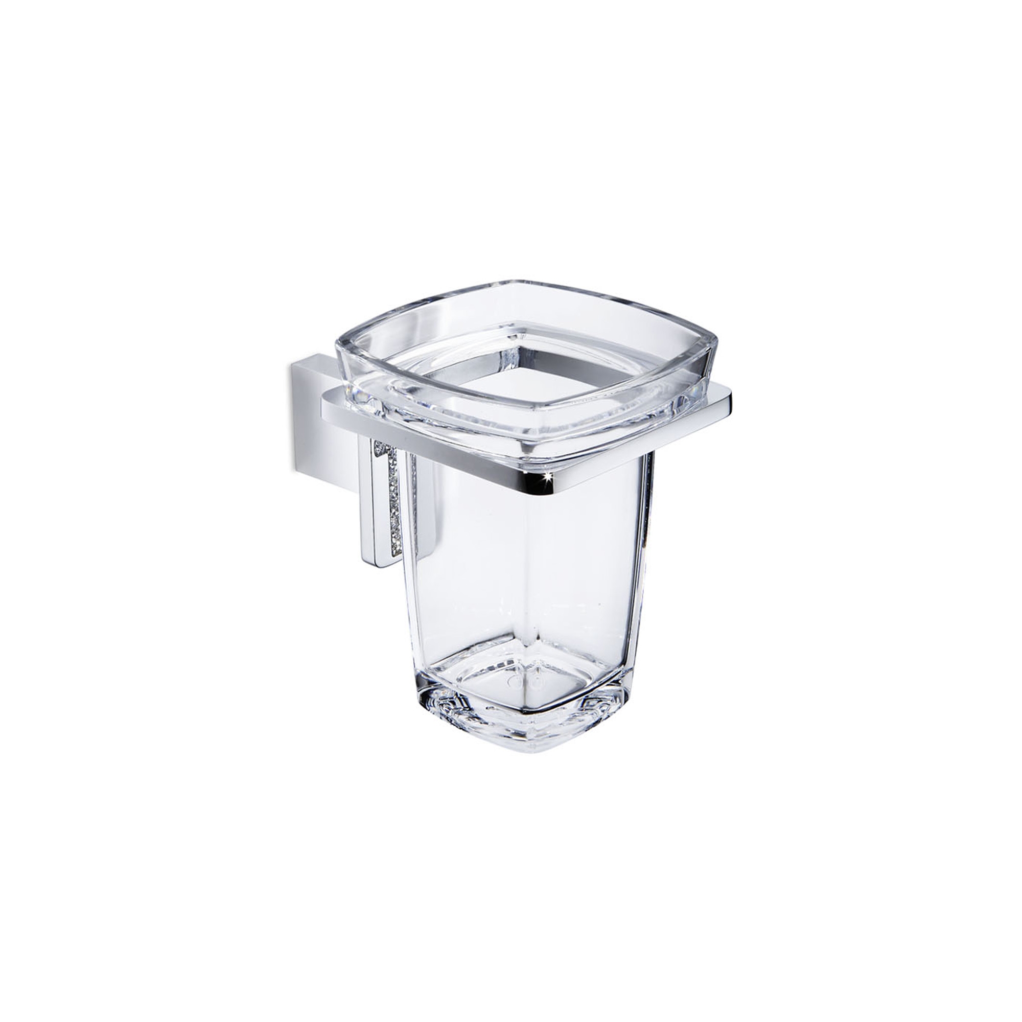 Verona VE 3202 Polished Chrome Single Holder with Clear Acrylic Tumbler