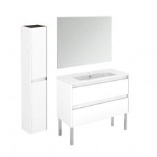 Ambra 100F Pack 2 Complete Vanity Unit with Column and Mirror