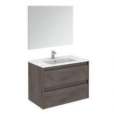 Ambra 80F Pack 1 Samara Ash Complete Vanity Unit with Mirror