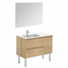 Ambra 90F Pack 1 Nordic Oak Complete Vanity Unit with Mirror