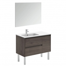 Ambra 90F Pack 1 Samara Ash Complete Vanity Unit with Mirror