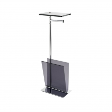 Avenue A57850 Floor Standing Bathroom Accessory Stand in Polished Chrome and Smoke