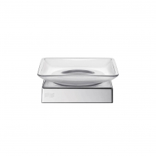 Divo A2011Z Polished Chrome Tabletop Soap Holder with Clear Glass Soap Dish