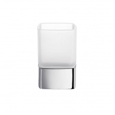 Lea A1910Z Polished Chrome Tabletop Tumbler Holder with Frosted Glass Tumbler