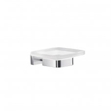 Lea A19110 Polished Chrome Single Holder with Frosted Glass Soap Dish