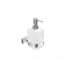 Lea A19120 Polished Chrome Single Holder with Frosted Glass Soap Dispenser