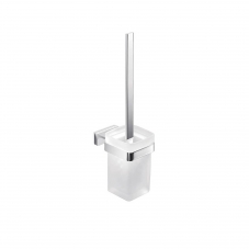 Lea A19140 Toilet Brush Holder with Frosted Glass Dish