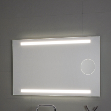 Okkio mirror with light and magnifying mirror