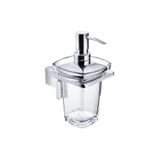 Verona VE 3201D Polished Chrome Single Holder with Clear Acrylic Soap Dispenser